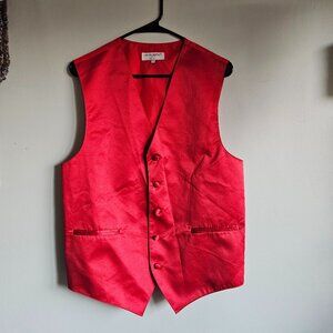 VESUVIO NAPOLI Made in Italy Red Suit Vest Size L